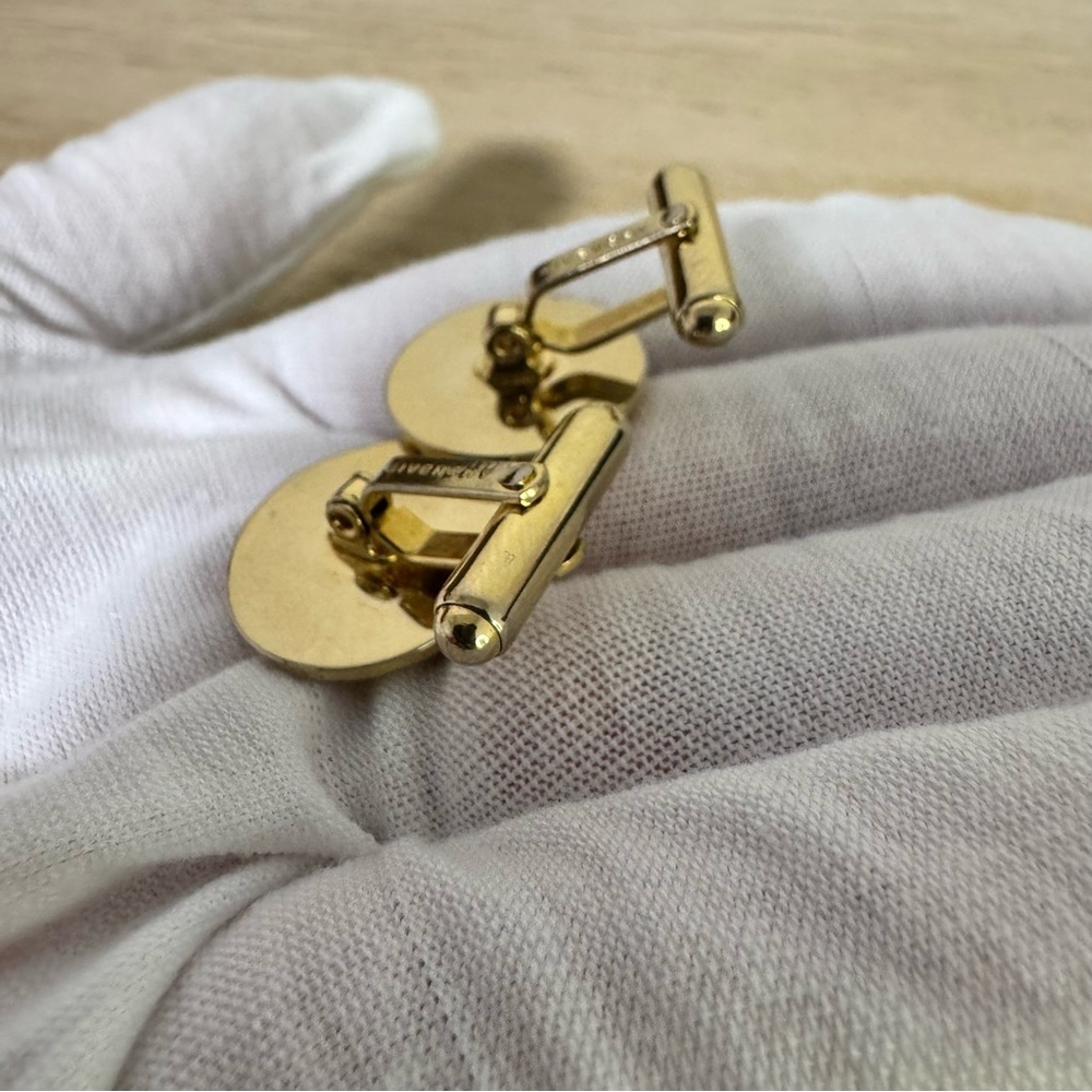 🔥PRICE DROP🔥Givenchy Gold Cuff Links with Polished Finish and Hinged Design - Picture 5 of 8